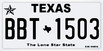 TX license plate BBT1503