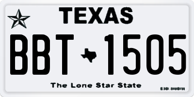 TX license plate BBT1505