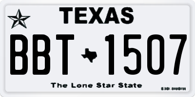 TX license plate BBT1507
