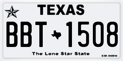 TX license plate BBT1508