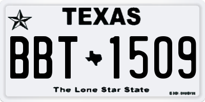 TX license plate BBT1509