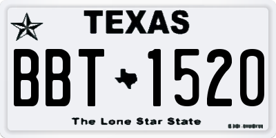 TX license plate BBT1520