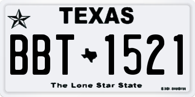 TX license plate BBT1521