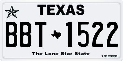 TX license plate BBT1522