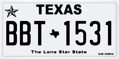 TX license plate BBT1531