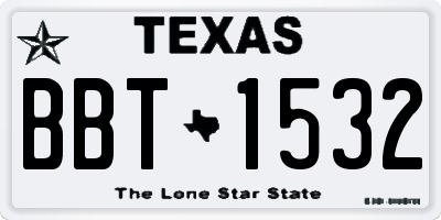 TX license plate BBT1532