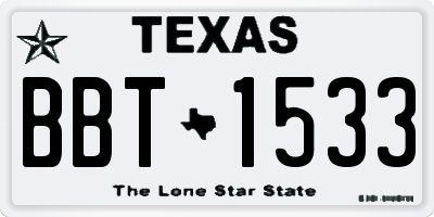 TX license plate BBT1533