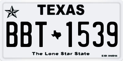 TX license plate BBT1539