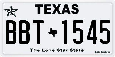 TX license plate BBT1545