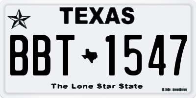 TX license plate BBT1547