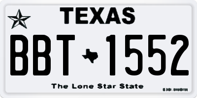 TX license plate BBT1552