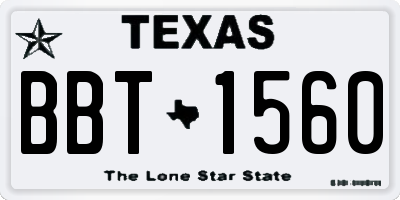 TX license plate BBT1560