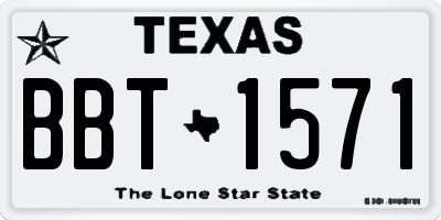 TX license plate BBT1571