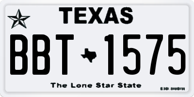 TX license plate BBT1575