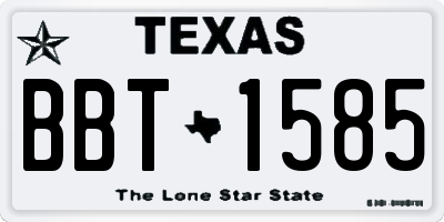 TX license plate BBT1585
