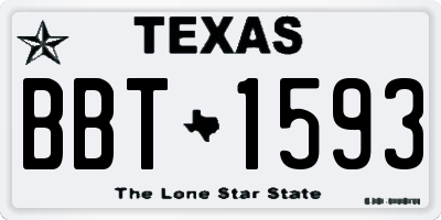 TX license plate BBT1593