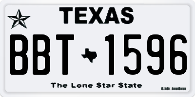 TX license plate BBT1596