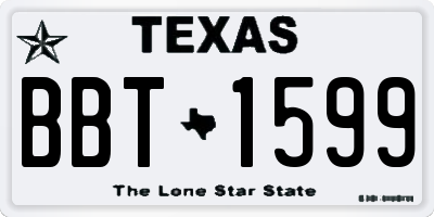 TX license plate BBT1599
