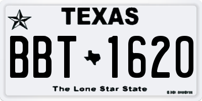 TX license plate BBT1620
