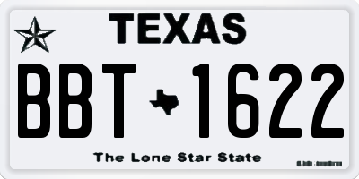 TX license plate BBT1622