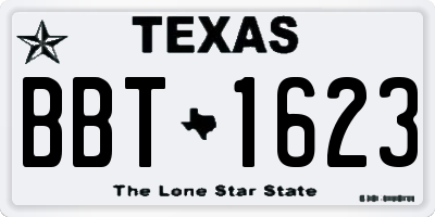 TX license plate BBT1623