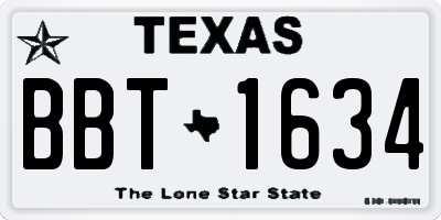 TX license plate BBT1634