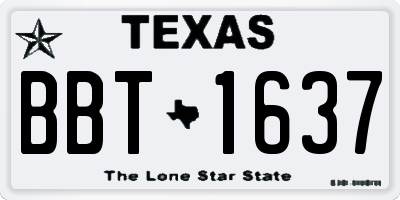 TX license plate BBT1637