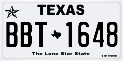 TX license plate BBT1648