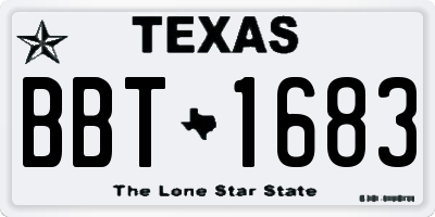 TX license plate BBT1683