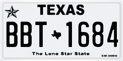 TX license plate BBT1684