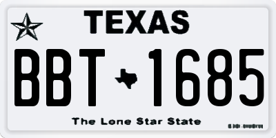 TX license plate BBT1685