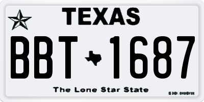TX license plate BBT1687