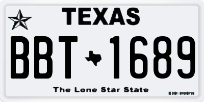 TX license plate BBT1689