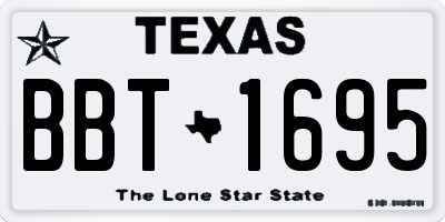 TX license plate BBT1695