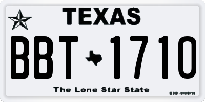 TX license plate BBT1710