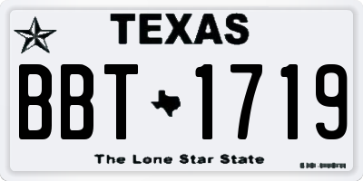 TX license plate BBT1719