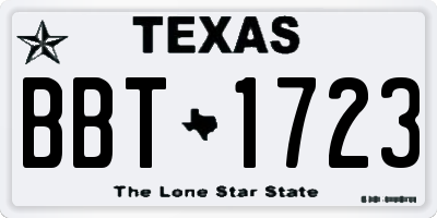 TX license plate BBT1723