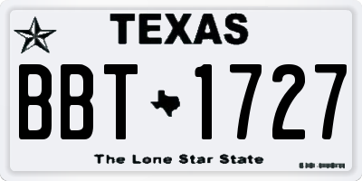 TX license plate BBT1727
