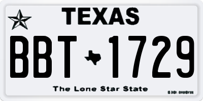 TX license plate BBT1729
