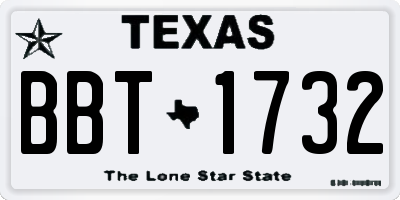 TX license plate BBT1732