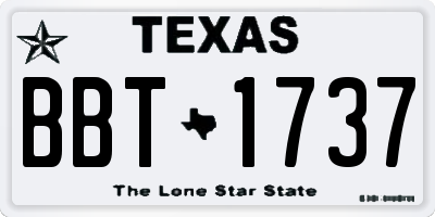 TX license plate BBT1737