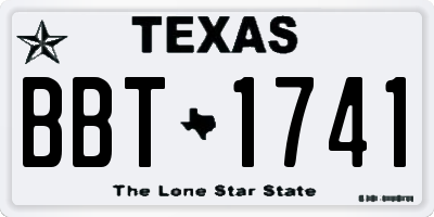 TX license plate BBT1741