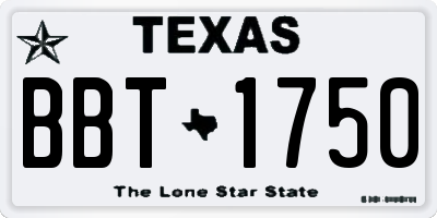 TX license plate BBT1750