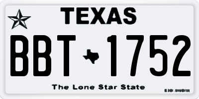 TX license plate BBT1752
