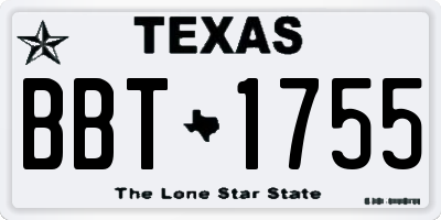 TX license plate BBT1755