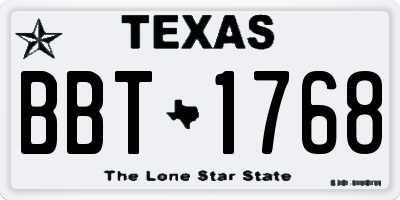 TX license plate BBT1768