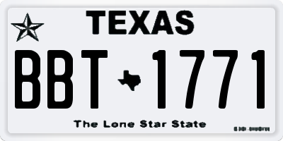 TX license plate BBT1771
