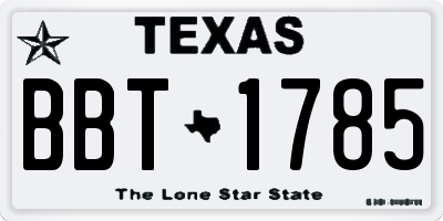 TX license plate BBT1785