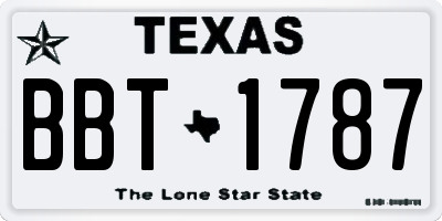 TX license plate BBT1787