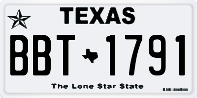 TX license plate BBT1791